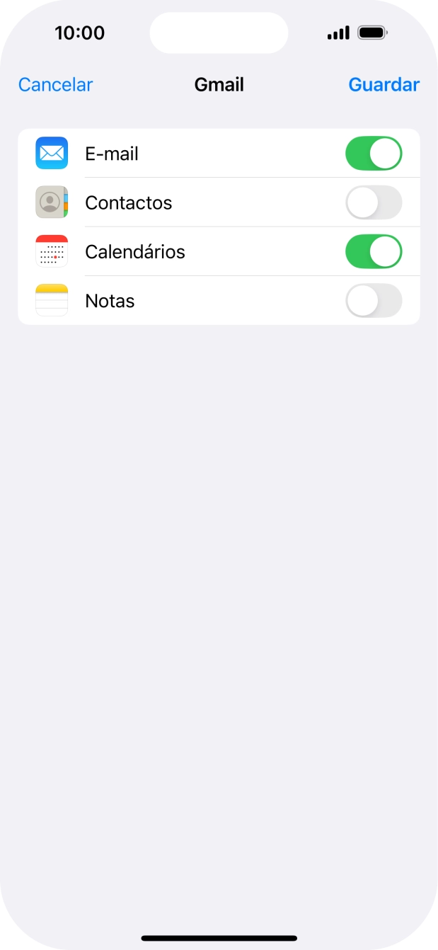 Se o ecrã mostrar esta imagem, a sua conta foi identificada e configurada automaticamente. Siga as indicações no ecrã para introduzir informações adicionais e concluir a configuração.