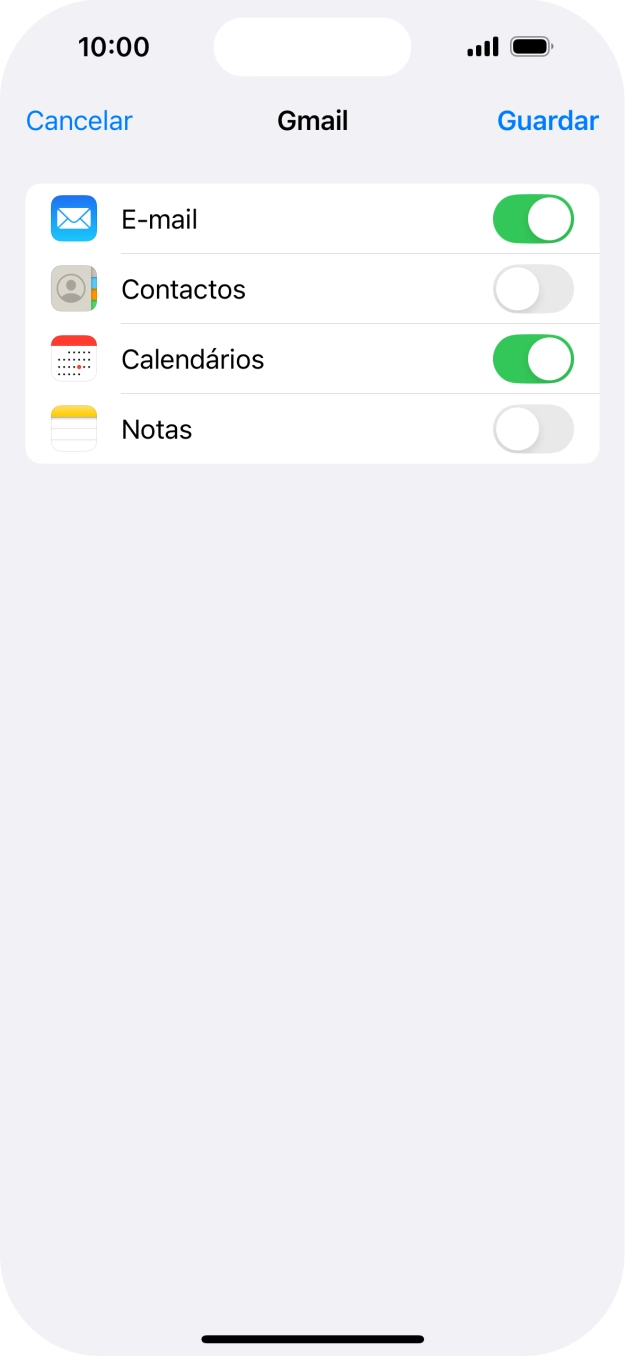 Se o ecrã mostrar esta imagem, a sua conta foi identificada e configurada automaticamente. Siga as indicações no ecrã para introduzir informações adicionais e concluir a configuração.