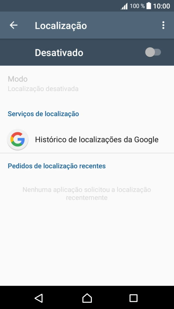 Prima o indicador para ativar ou desativar a função.