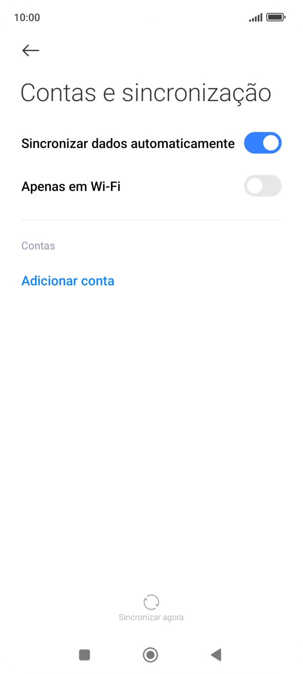 Prima Adicionar conta.