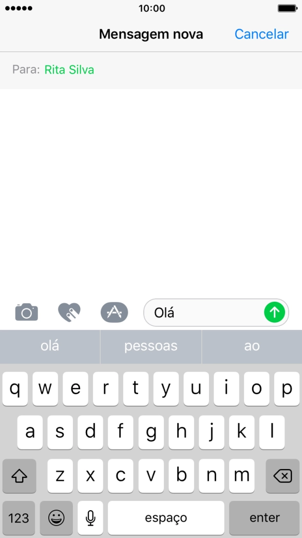 Prima o ícone de câmara.