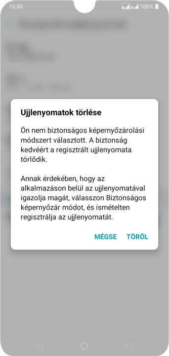 Válaszd a TÖRÖL lehetőséget.