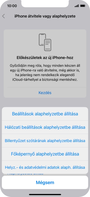 Válaszd a Beállítások alaphelyzetbe állítása lehetőséget.