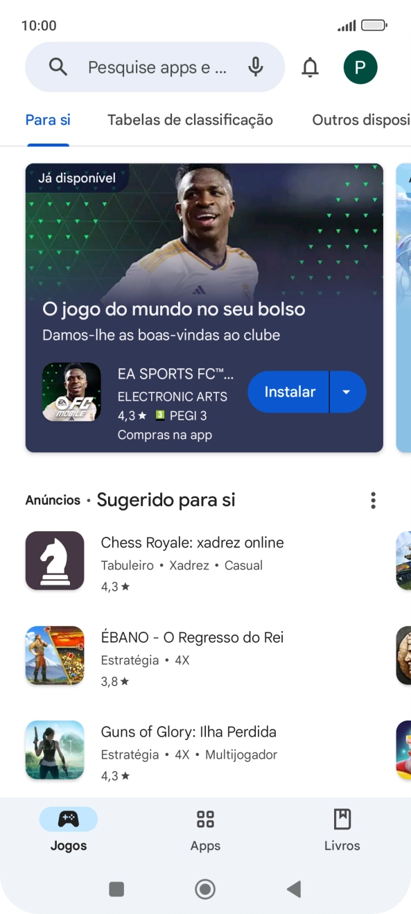 Prima o ícone de perfil.
