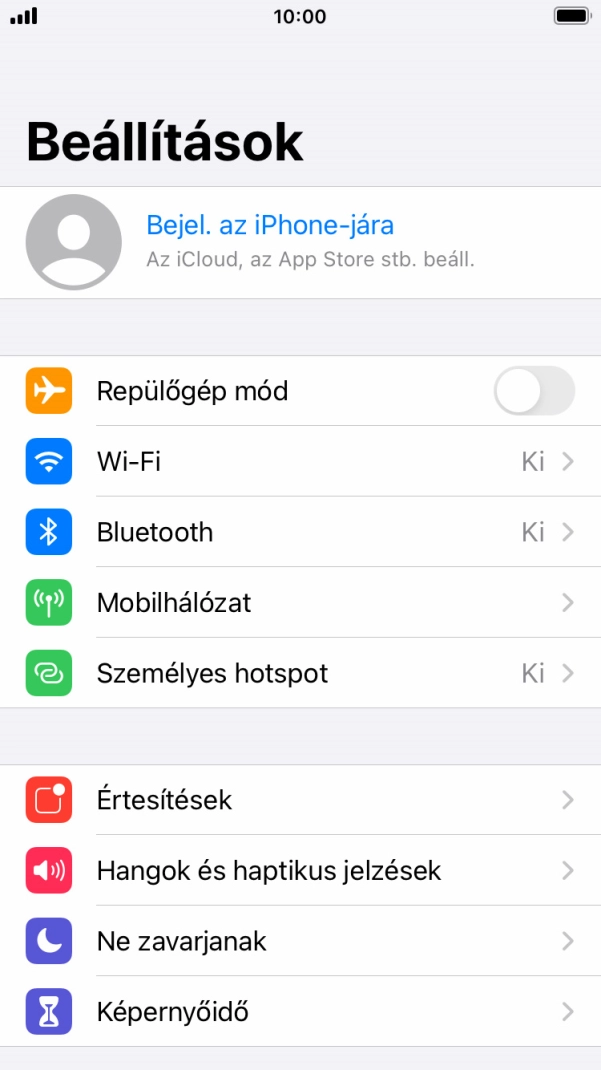 Válaszd a Bejel. az iPhone-jára lehetőséget.