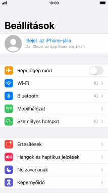Válaszd a Bejel. az iPhone-jára lehetőséget.
