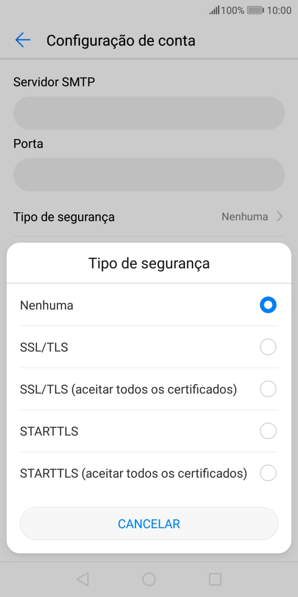 Prima Nenhuma para desativar a função.