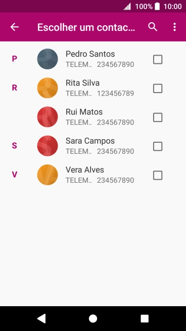 Prima o ícone de menu.