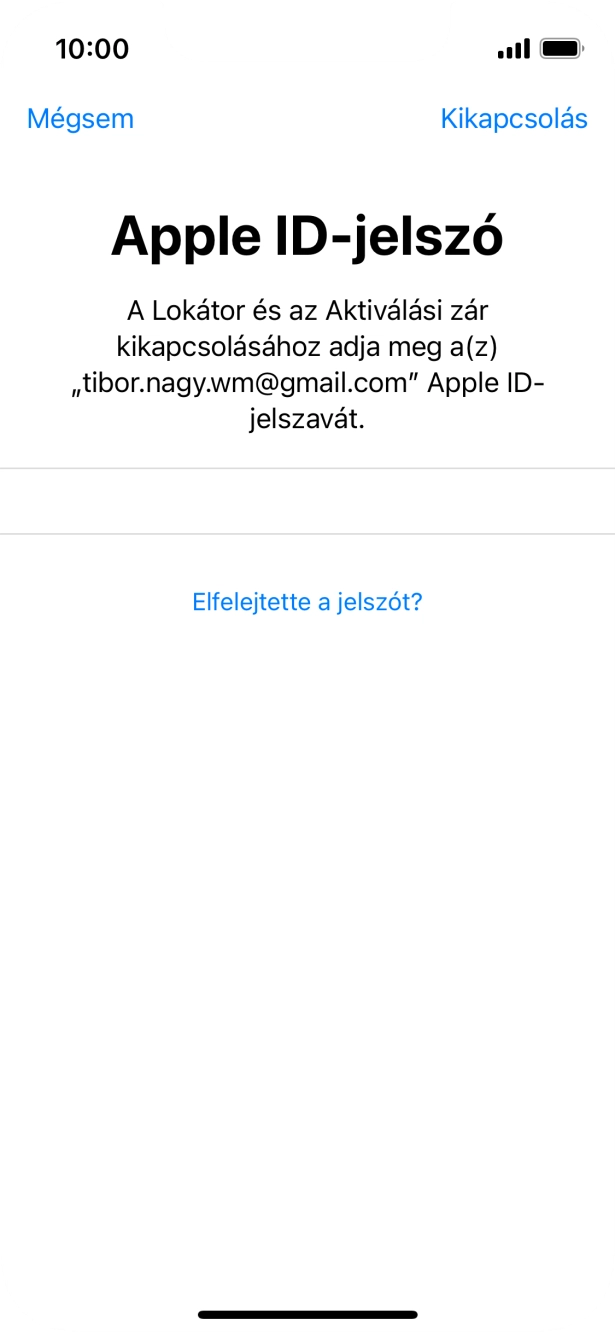 Válaszd a Kikapcsolás lehetőséget.