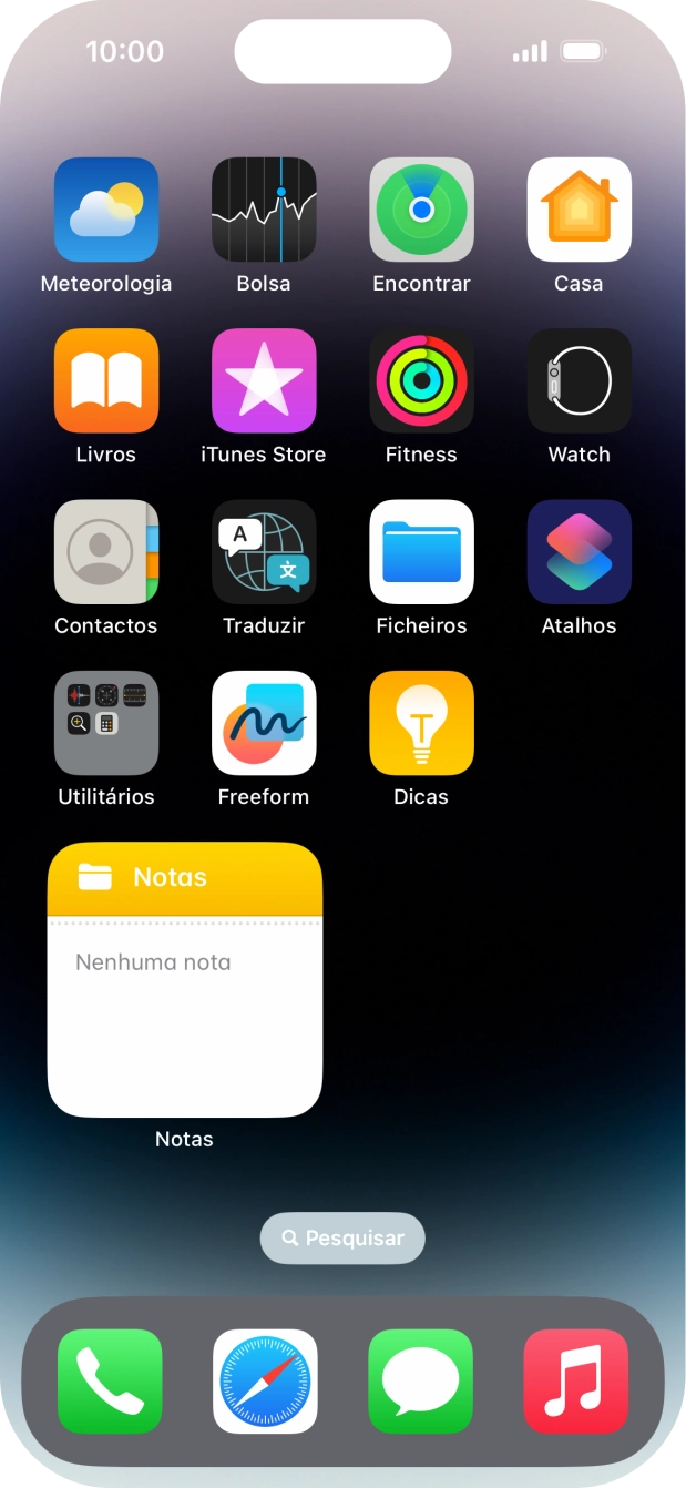 Se utilizar uma pilha de widgets: Deslize o dedo para cima ou para baixo na pilha para escolher o widget pretendido.