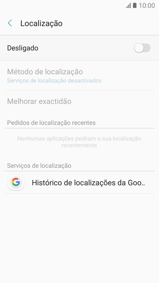 Prima o indicador para ativar ou desativar a função.