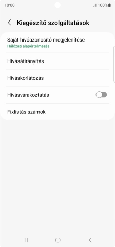 Kattints a „Hívásvárakoztatás” melletti csúszkára a funkció be- vagy kikapcsolásához.