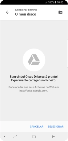 Se quiser criar uma nova pasta, prima o ícone de nova pasta e siga as indicações no ecrã para criar uma nova pasta.