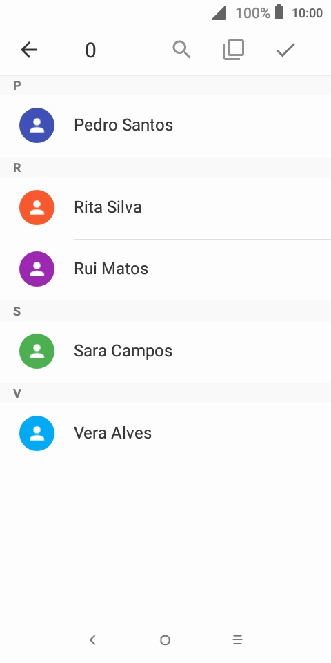 Prima o ícone para selecionar todos.