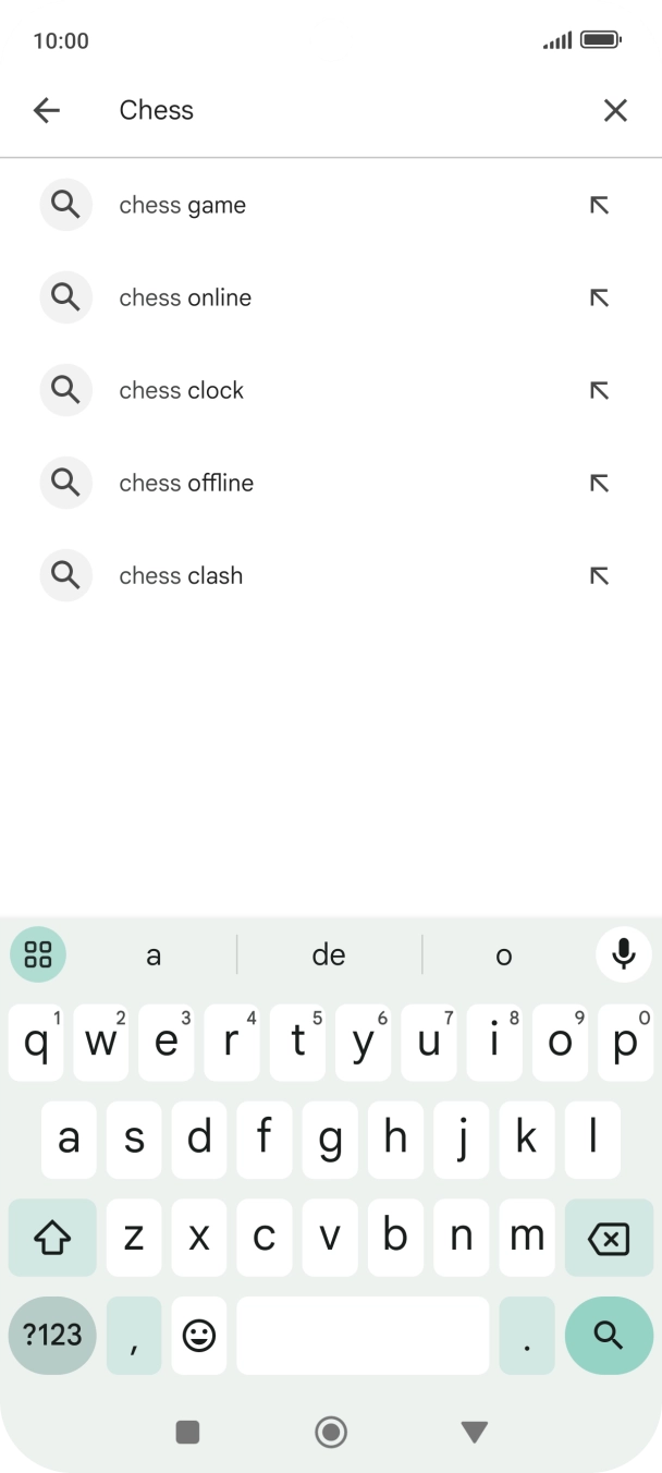 Introduza o nome ou categoria da app pretendida e prima o ícone para pesquisar.