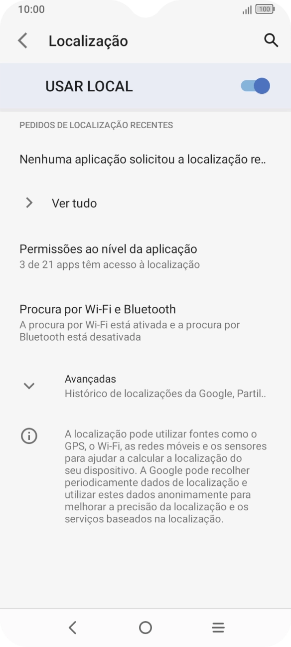 Prima Permissões ao nível da aplicação.