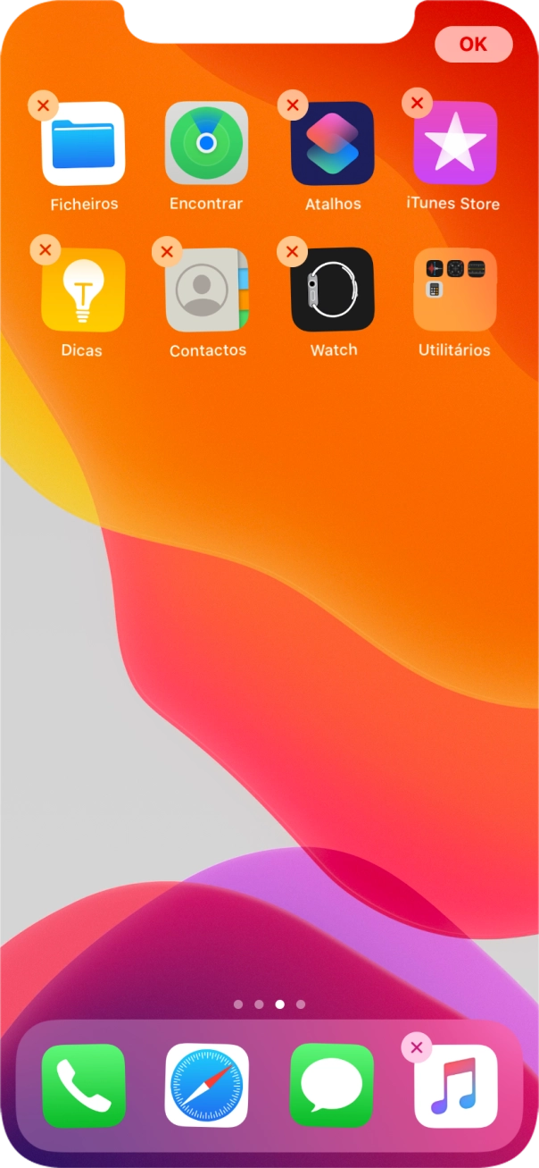 Prima o ícone de apagar  junto à app pretendida.