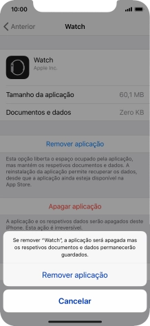 Prima Remover aplicação.