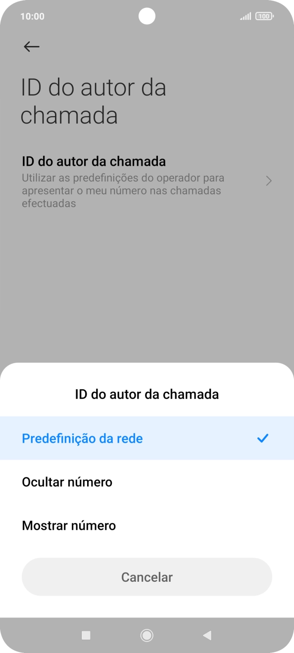 Prima Mostrar número para ativar a visualização do seu número.