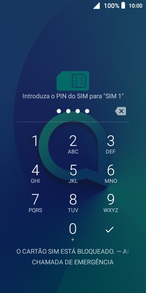 Se solicitado, deve introduzir o código PIN e premir o ícone para aceitar.