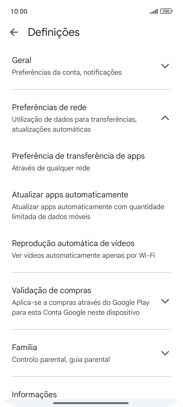 Prima Atualizar apps automaticamente.