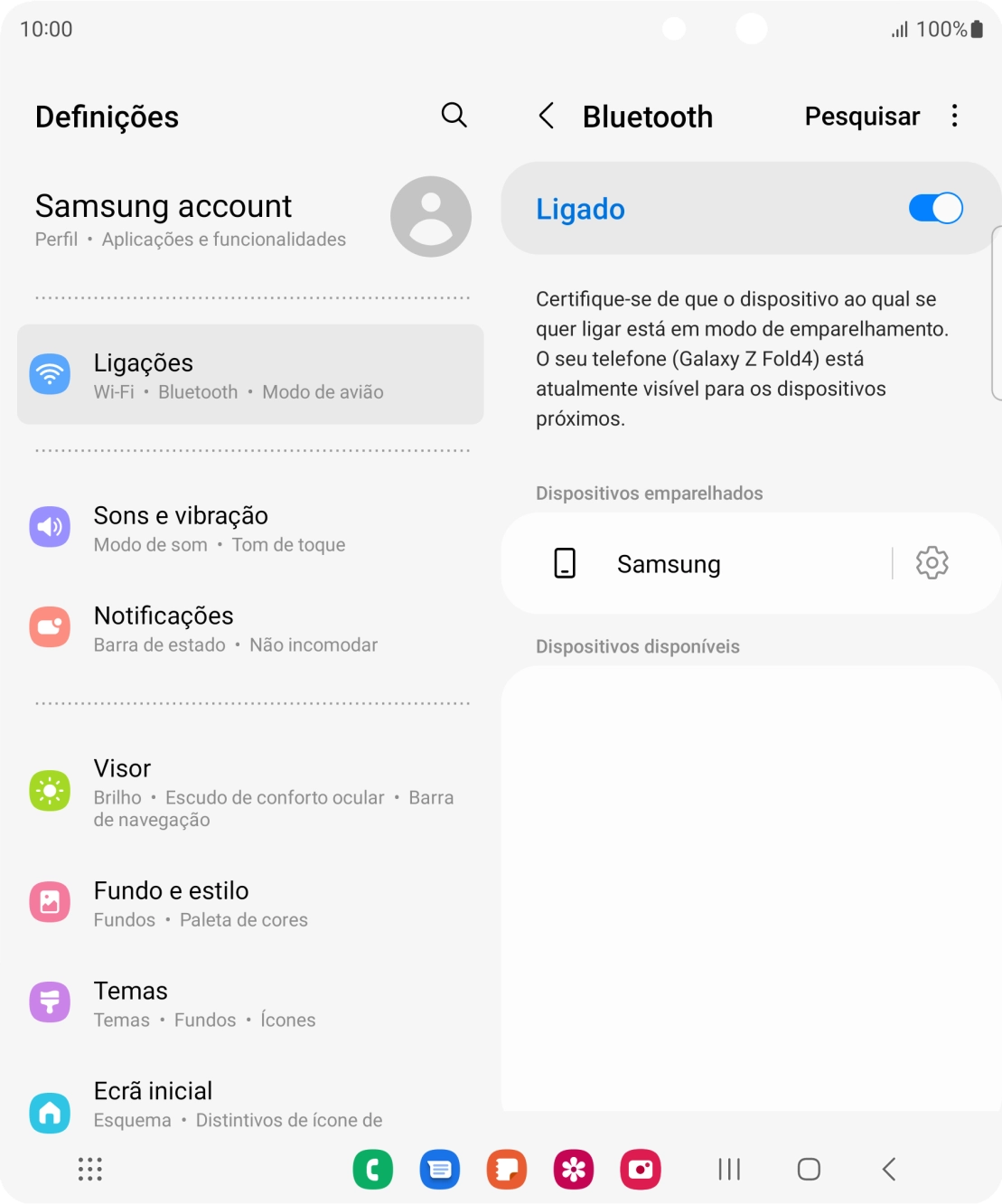 Prima a tecla de início para terminar e voltar ao ecrã inicial.