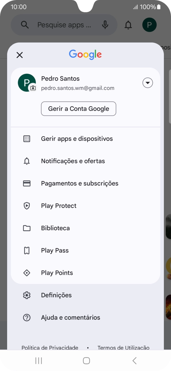 Prima Gerir apps e dispositivos.