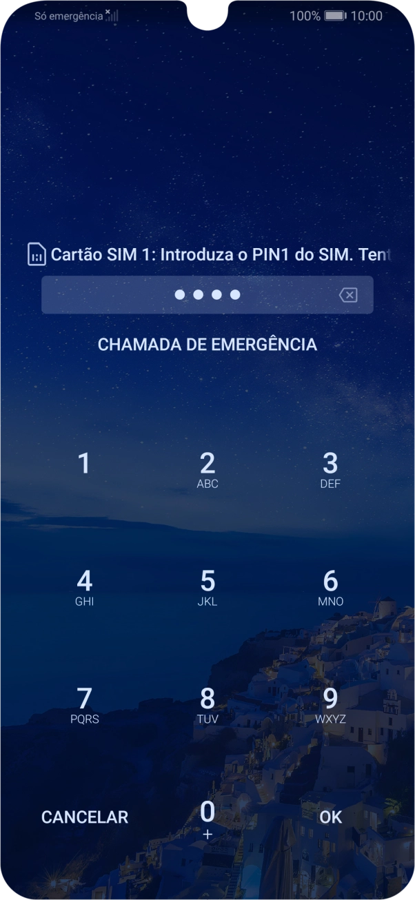 Se necessário, introduza o código PIN e prima OK.