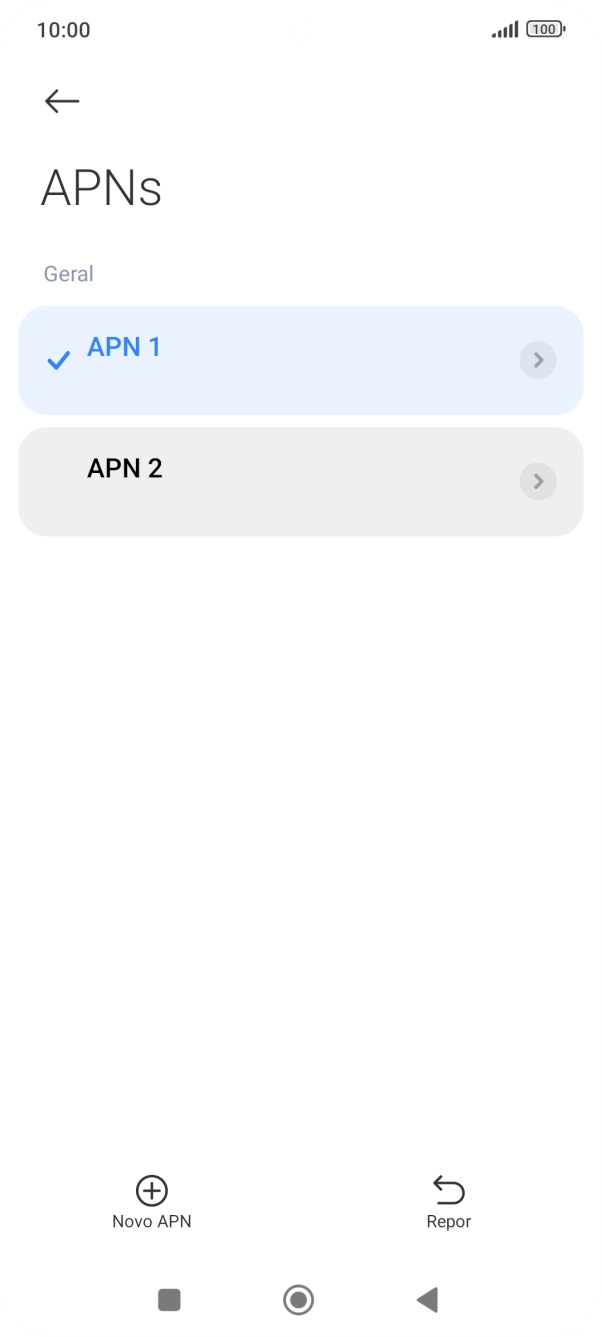 Prima a ligação de dados pretendida para a ativar.