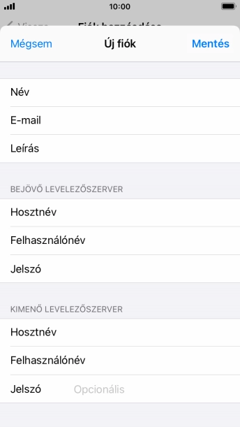 Kattints a Felhasználónév mezőre, és írd be az e-mail-fiókodhoz tartozó felhasználónevet.