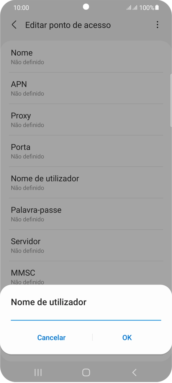 Introduza vodafone e prima OK.