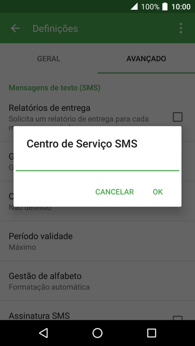 Introduza +351911616161 e prima OK.