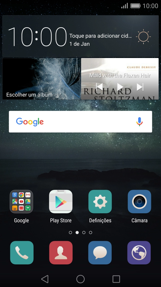 Prima a tecla de início para voltar ao ecrã inicial.