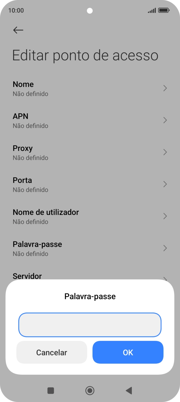 Introduza vodafone e prima OK.