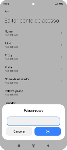 Introduza vodafone e prima OK.