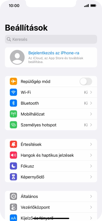 Válaszd a Bejelentkezés az iPhone-ra lehetőséget.