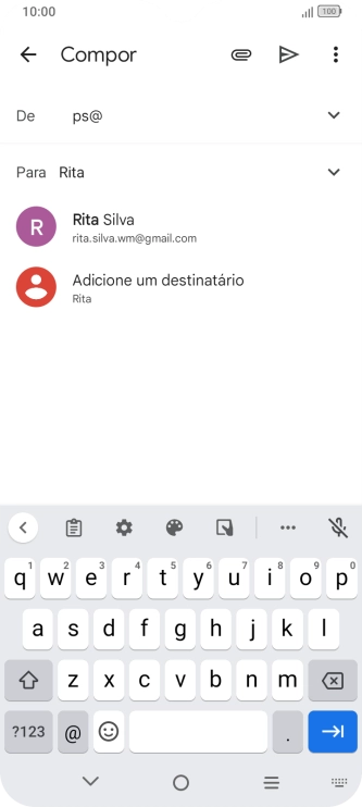 Prima o contacto pretendido.