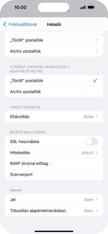 Kattints az „SSL használata” melletti csúszkára a funkció bekapcsolásához.