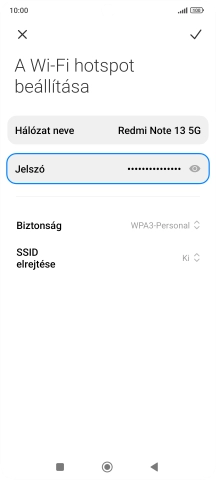 Kattints a Jelszó mezőre, és írd be a kívánt jelszót.