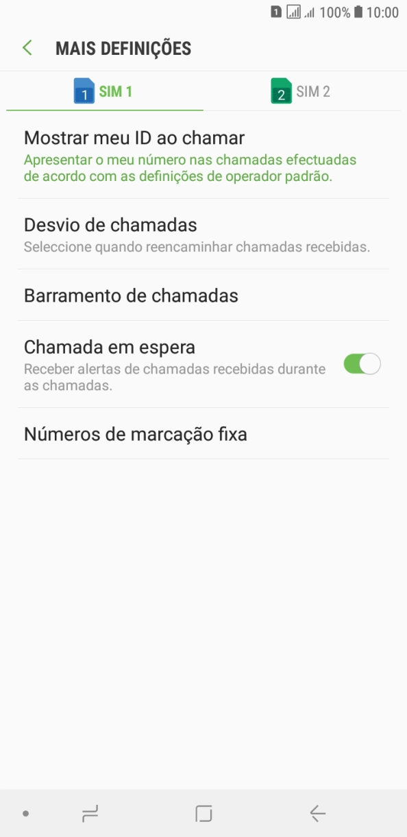 Prima o cartão SIM pretendido.