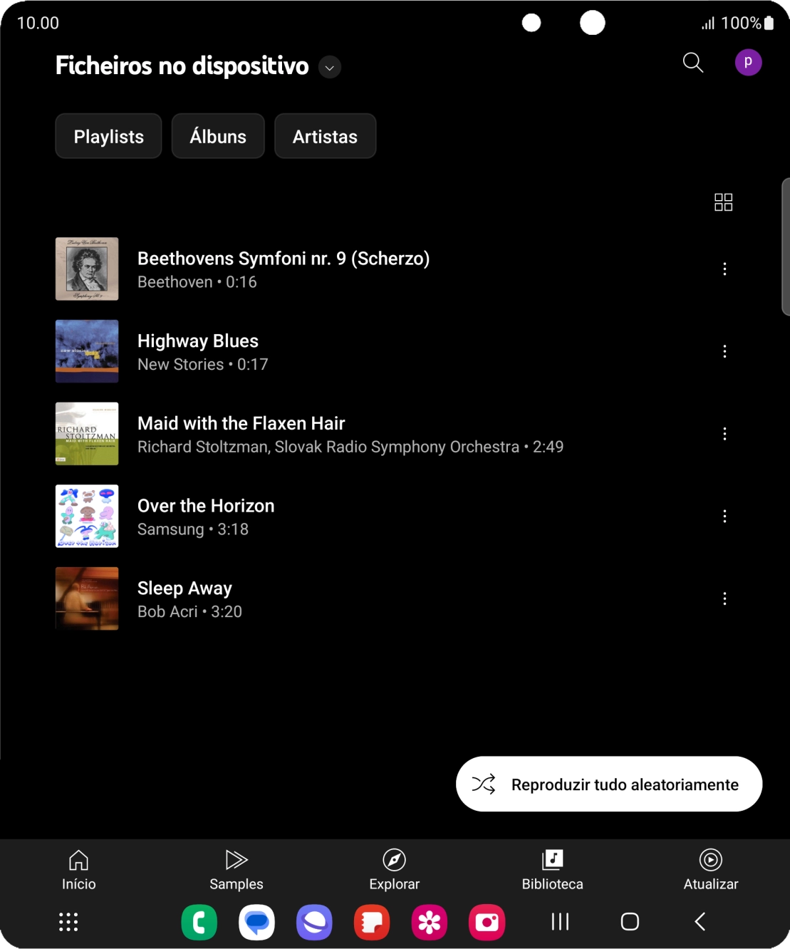 Prima o ficheiro de música pretendido.