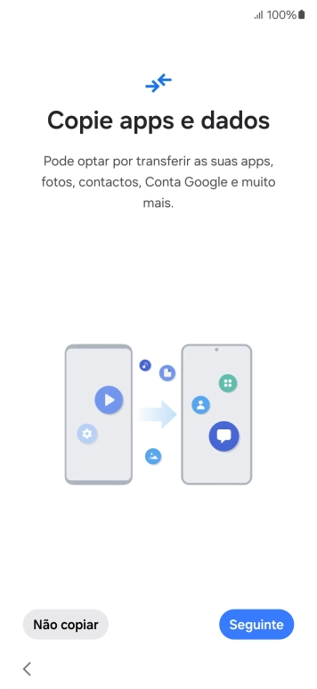 Prima Não copiar e siga as indicações no ecrã para terminar a ativação.