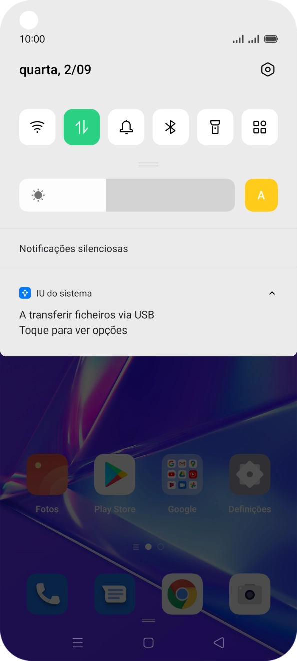 Prima Toque para ver opções.