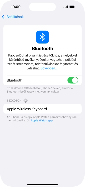 Válaszd ki a kívánt Bluetooth-eszközt, és kövesd a kijelzőn megjelenő utasításokat annak telefonodhoz történő csatlakoztatásához.