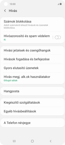 Válaszd a Hangposta lehetőséget.