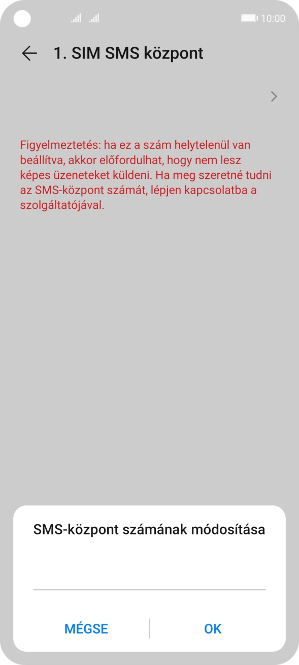 Írd be azt, hogy +36709996500, és válaszd az OK lehetőséget.