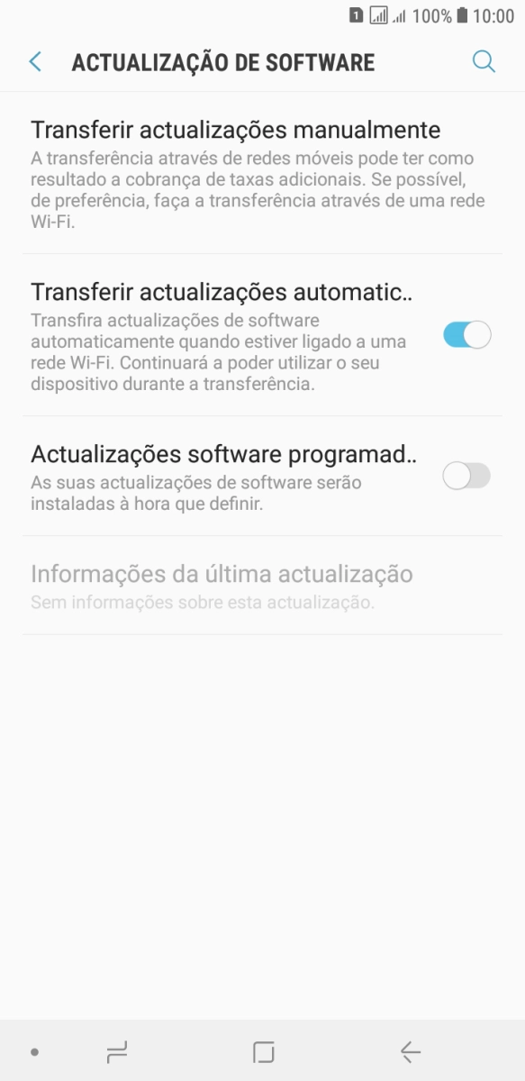 Prima Transferir actualizações manualmente. Se existir uma nova versão de software disponível, será agora indicado no ecrã. Siga as indicações no ecrã para atualizar o software do telefone.