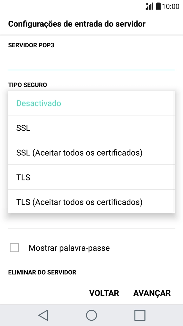 Prima Desactivado para desativar a função.
