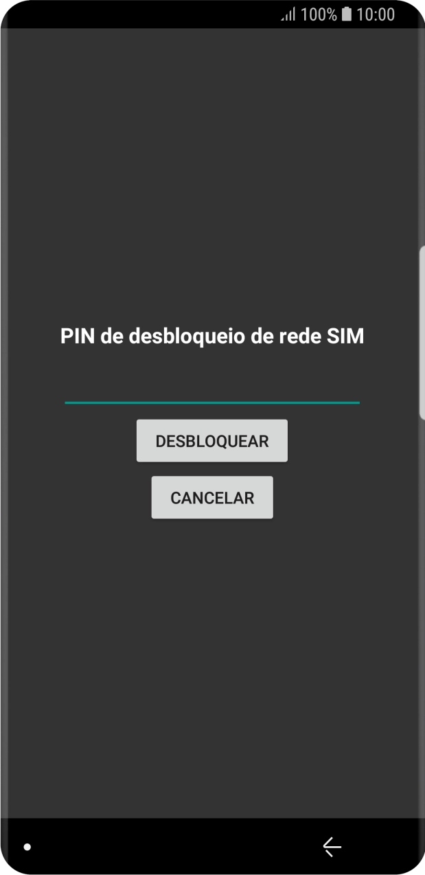 Introduza o código de desbloqueio e prima DESBLOQUEAR.
