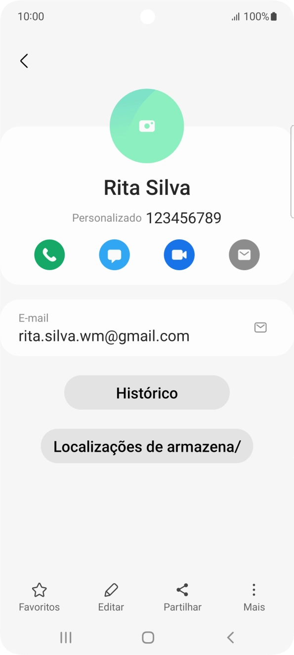 Prima o ícone de chamada.